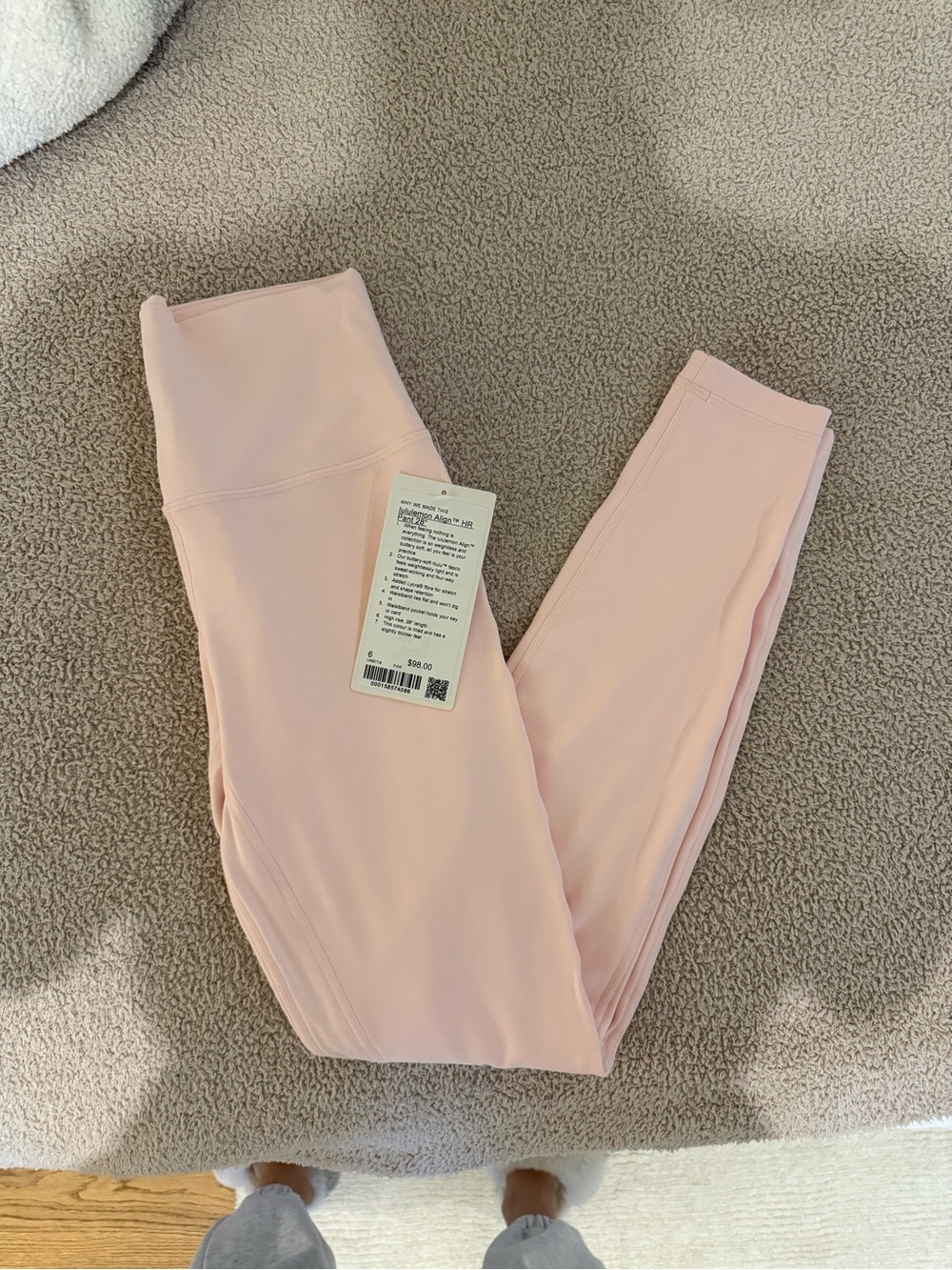 lululemon Align Pant Leggings 28" size 6 in pink petal